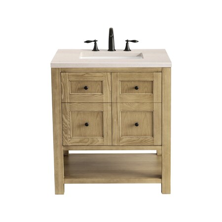 James Martin Vanities Breckenridge 30in Single Vanity, Light Natural Oak w/ 3 CM Eternal Marfil Top 330-V30-LNO-3EMR